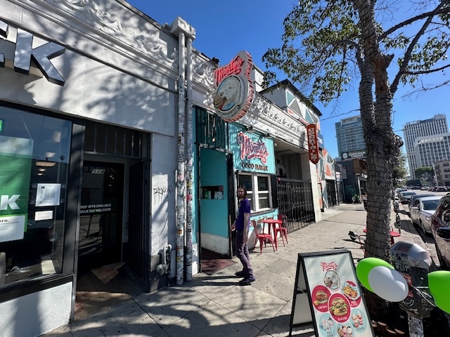 Monty's Good Burger exterior on Western Ave in Los Angeles