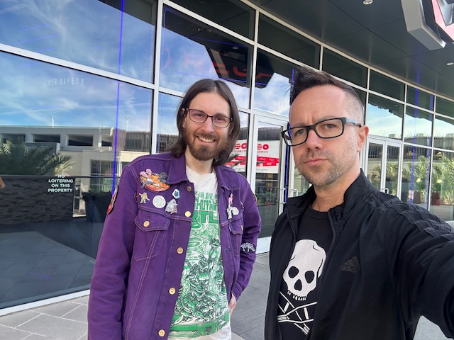 Regal North Hollywood exterior with Chris and Daniel