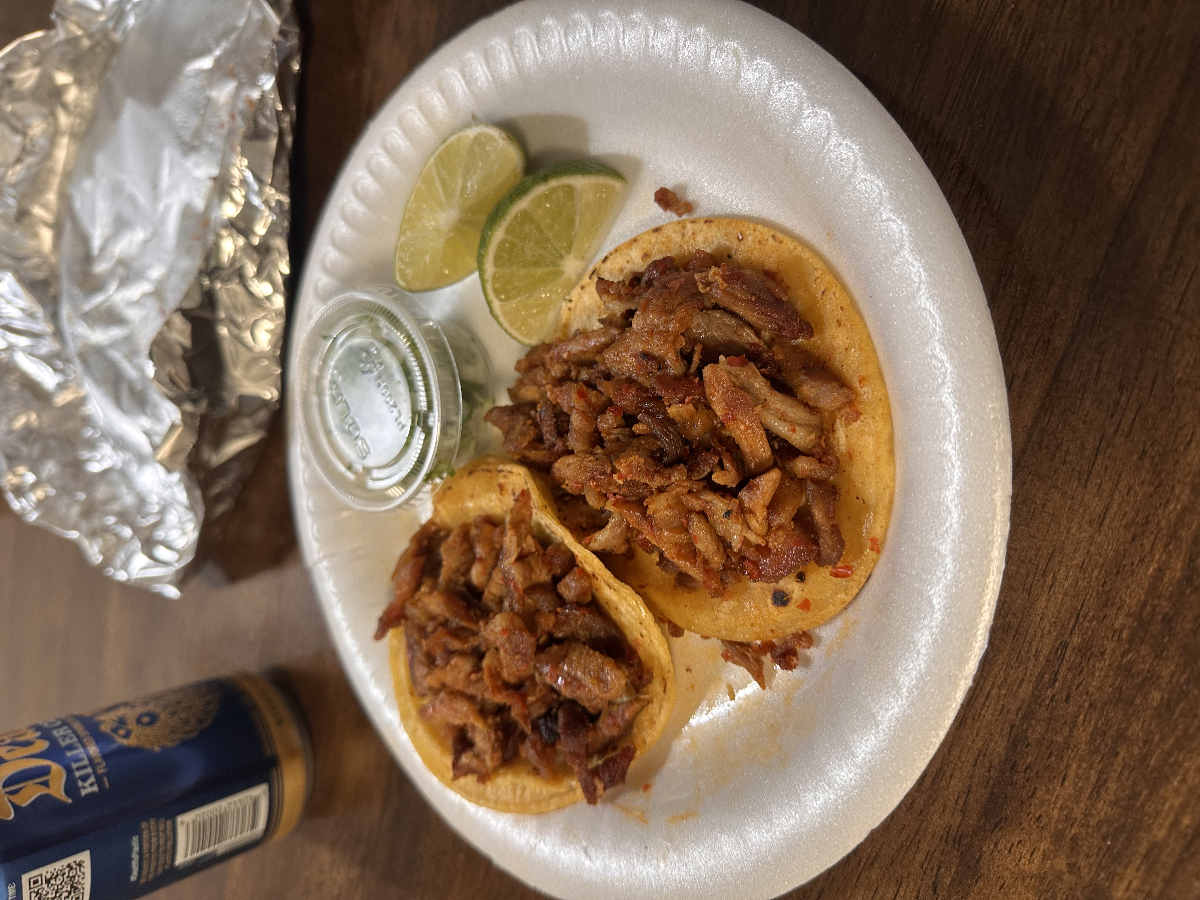 Street taco stand setup at Tacos El Venado