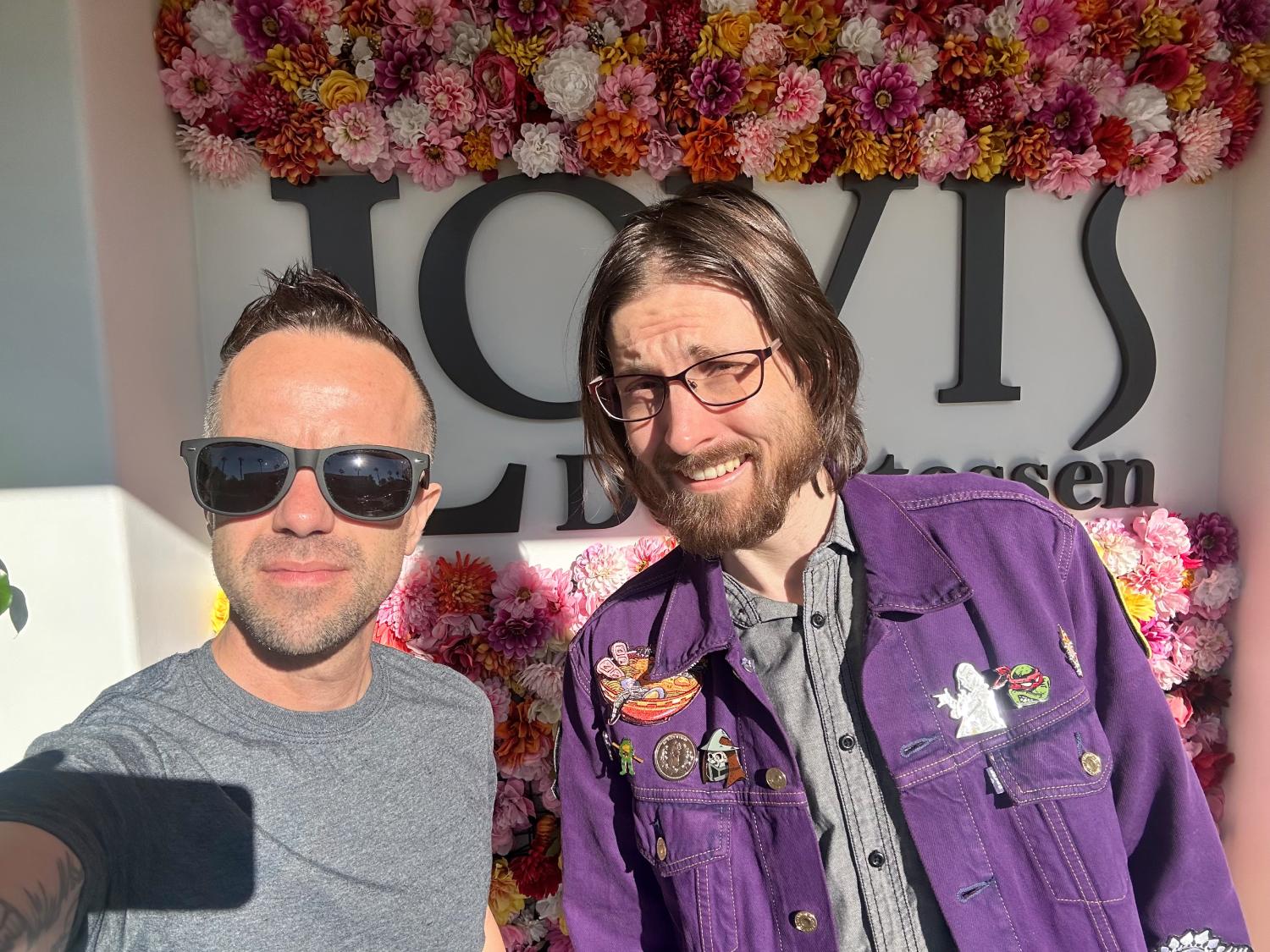 Danny (me) and Chris (friend) at Lovi's Delicatessen.