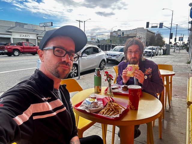 Chris and Daniel about to eat at Mr. Charlie’s in Hollywood