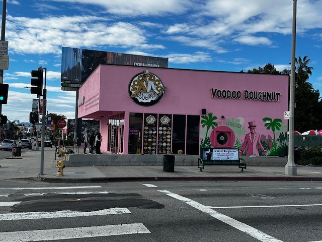 Exterior of Voodoo Doughnut in Hollywood